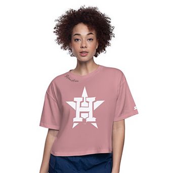 Women's Starter Pink Houston Astros Play the Ball Boxy Cropped T-Shirt