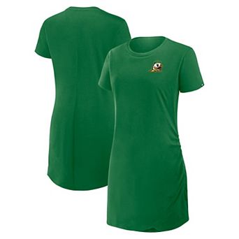Women's Fanatics Green Oregon Ducks Ruched Drape T-Shirt Dress