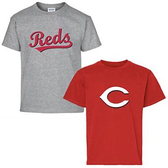 Youth Soft as a Grape Red/Heather Gray Cincinnati Reds Two-Pack T-Shirt Set