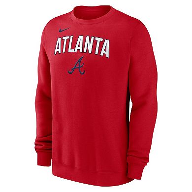Men's Nike Red Atlanta Braves Pullover Sweatshirt