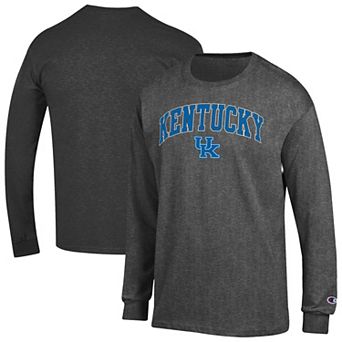 Men's Champion Heather Charcoal Kentucky Wildcats Arch Over Logo Long Sleeve T-Shirt