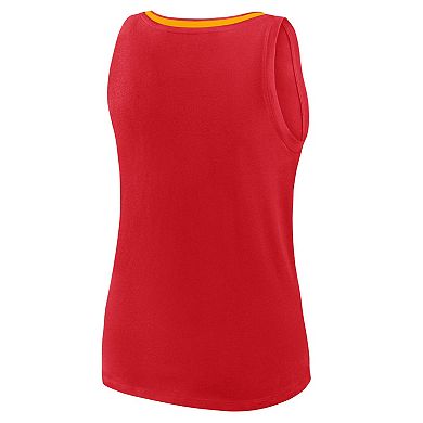 Women's Red Kansas City Chiefs Plus Size Stellar Win V-Neck Tank Top