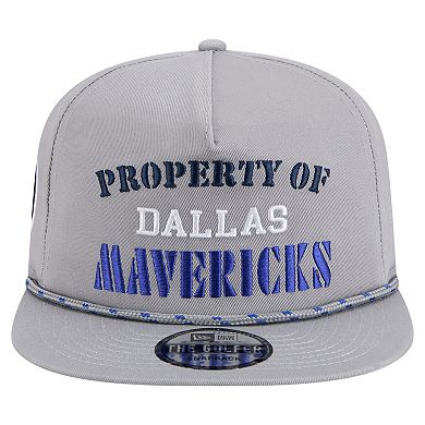 Men's New Era Gray Dallas Mavericks Throwback Property Of Golfer Snapback Hat