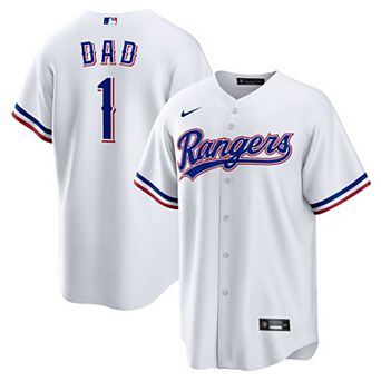Men's Nike White Texas Rangers #1 Dad Home Replica Jersey