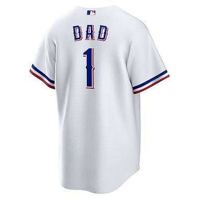 Men's Nike White Texas Rangers #1 Dad Home Replica Jersey