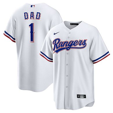 Men's Nike White Texas Rangers #1 Dad Home Replica Jersey
