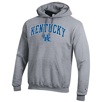 Men's Champion Heather Gray Kentucky Wildcats Arch Over Logo Pullover Hoodie