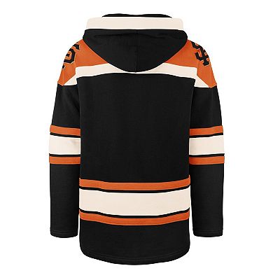 Men's '47 Black San Francisco Giants Superior Lacer Pullover Hoodie