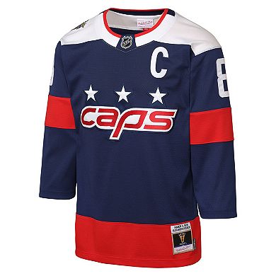 Youth Mitchell & Ness Alexander Ovechkin Navy Washington Capitals 2018 NHL Stadium Series Power Play 2.0 Player Jersey