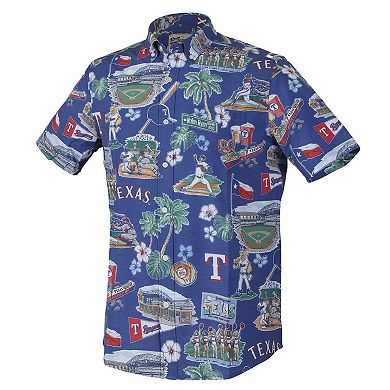 Men's�Reyn Spooner Royal Texas Rangers Scenic Tri-Blend Performance Button-Up Top