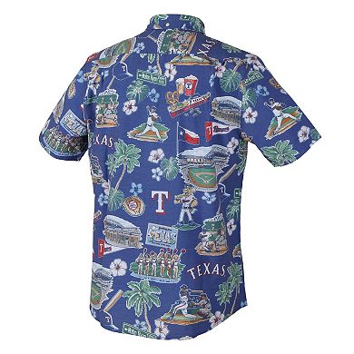 Men's�Reyn Spooner Royal Texas Rangers Scenic Tri-Blend Performance Button-Up Top