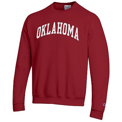 Men's Champion Crimson Oklahoma Sooners Basic Arch Fleece Pullover Sweatshirt