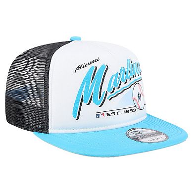 Youth New Era White Miami Marlins Retro 9FIFTY Snapback Hat