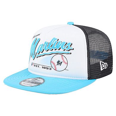 Youth New Era White Miami Marlins Retro 9FIFTY Snapback Hat