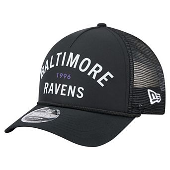 Men's New Era Black Baltimore Ravens Active Minimalist M-Crown A-Frame 9FORTY Adjustable Hat