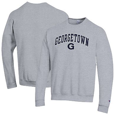 Men's Champion Heather Gray Georgetown Hoyas Arch Over Logo Pullover Sweatshirt