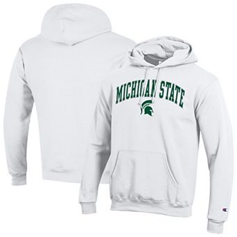 Men's Champion White Michigan State Spartans Arch Over Logo Pullover Hoodie
