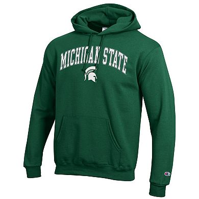 Men's Champion Green Michigan State Spartans Arch Over Logo Pullover Hoodie