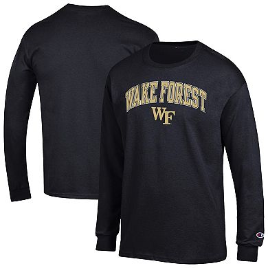 Men's Champion Black Wake Forest Demon Deacons Arch Over Logo Long Sleeve T-Shirt