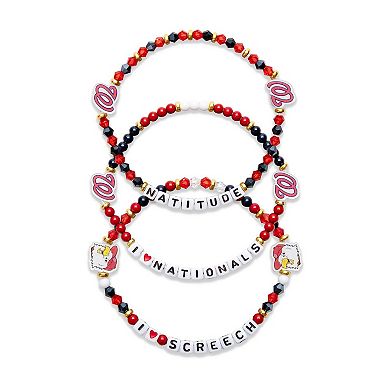 FOCO Washington Nationals 3-Pack Friendship Bracelet Set
