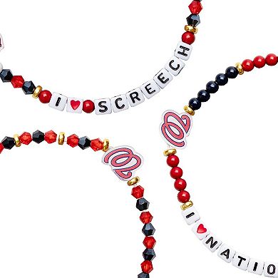 FOCO Washington Nationals 3-Pack Friendship Bracelet Set