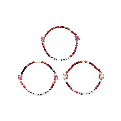 FOCO Washington Nationals 3-Pack Friendship Bracelet Set