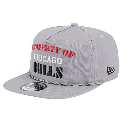 Men's New Era Gray Chicago Bulls Throwback Property Of Golfer Snapback Hat