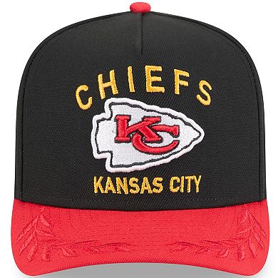 Youth New Era Black/Red Kansas City Chiefs 2025 NFL Draft A-Frame 9FIFTY Snapback Hat