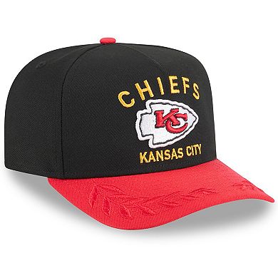 Youth New Era Black/Red Kansas City Chiefs 2025 NFL Draft A-Frame 9FIFTY Snapback Hat