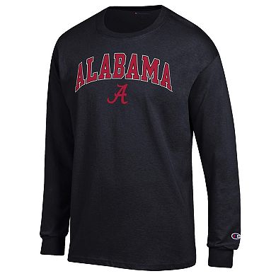 Men's Champion Black Alabama Crimson Tide Arch Over Logo Long Sleeve T-Shirt