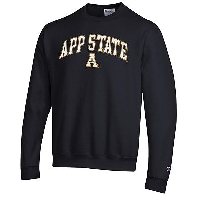 Men's Champion Black Appalachian State Mountaineers Arch Over Logo Pullover Sweatshirt