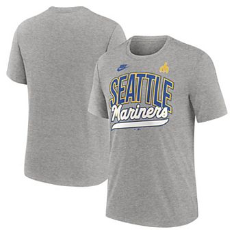 Men's Nike Heather Gray Seattle Mariners Cooperstown Collection Retro Tri-Blend T-Shirt