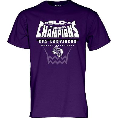 Unisex Blue 84 Purple Stephen F Austin Ladyjacks 2025 Southland Women's Basketball Conference Tournament Champions T-Shirt