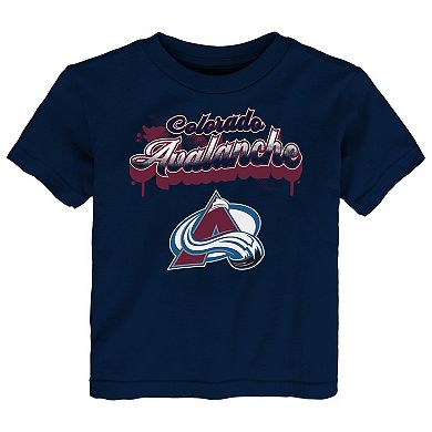 Toddler Navy Colorado Avalanche Bubbly Script T-Shirt