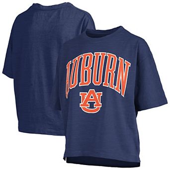 Women's Pressbox Navy Auburn Tigers Nelson Arch Over Logo Waist Length Oversized Slub T-Shirt