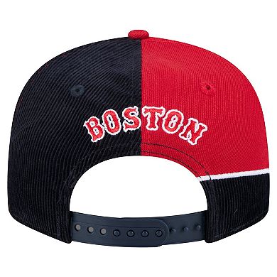 Men's New Era Navy/Red Boston Red Sox Retro Split Corduroy Snapback Hat