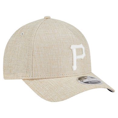 Men's New Era Beige Pittsburgh Pirates Cotton Weave M-Crown A-Frame 9FORTY Adjustable Hat