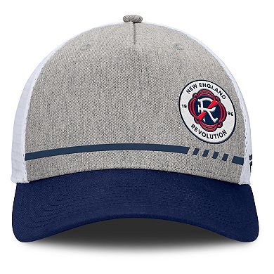 Men's Fanatics Heather Gray New England Revolution Low Block Trucker Adjustable Hat