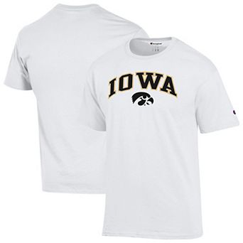 Men's Champion White Iowa Hawkeyes Arched Logo T-Shirt