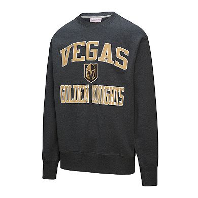 Men's Mitchell & Ness Black Vegas Golden Knights Playoff Win Fleece Pullover Sweatshirt