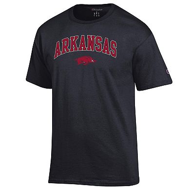 Men's Champion Black Arkansas Razorbacks Arched Logo T-Shirt