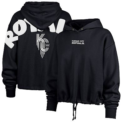 Women's '47 Navy Kansas City Royals City Connect Venice Cropped Pullover Hoodie