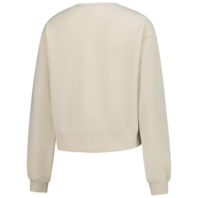 Women's ZooZatz Sand Wisconsin Badgers Cropped Crewneck Sweatshirt