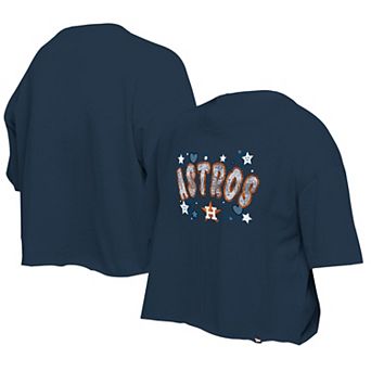 Girls Youth New Era Navy Houston Astros Flip Sequin Team T-Shirt