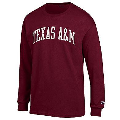 Men's Champion Maroon Texas A&M Aggies Basic Arch Long Sleeve T-Shirt