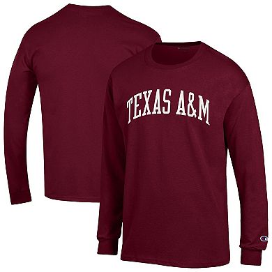 Men's Champion Maroon Texas A&M Aggies Basic Arch Long Sleeve T-Shirt