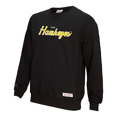 Men's Mitchell & Ness Black Iowa Hawkeyes Elite Script Pullover Sweatshirt