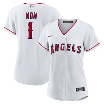 Women's Nike White Los Angeles Angels #1 Mom Home Replica Jersey
