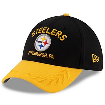Men's New Era Black/Gold Pittsburgh Steelers 2025 NFL Draft 39THIRTY Flex Hat