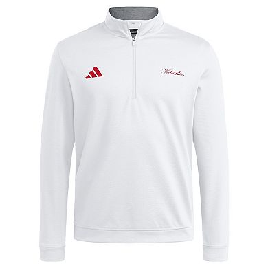 Men's adidas White Nebraska Huskers Elevated Quarter-Zip Jacket
